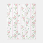 Roze Roos Bloemen Fleece Deken (Voorkant)