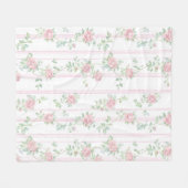 Roze Roos Bloemen Fleece Deken (Voorkant (Horizontaal))