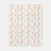 Roze Roos Bloemen Fleece Deken (Voorkant)
