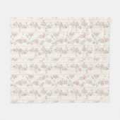 Roze Roos Bloemen Fleece Deken (Voorkant (Horizontaal))