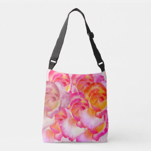 Roze Roos Bloemen FotoTas Crossbody Tas