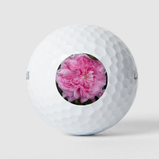 Roze Roos bloemen Golfballen (Voorkant)