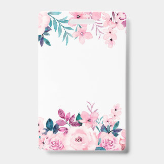Roze roos bloemen lente bloemig mooi ontwerp badge