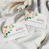 Roze Roos Bloemen Luier Raffel Ticket Informatiekaartje