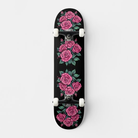 Roze Roos Bloemen Persoonlijk Skateboard (Voorkant)