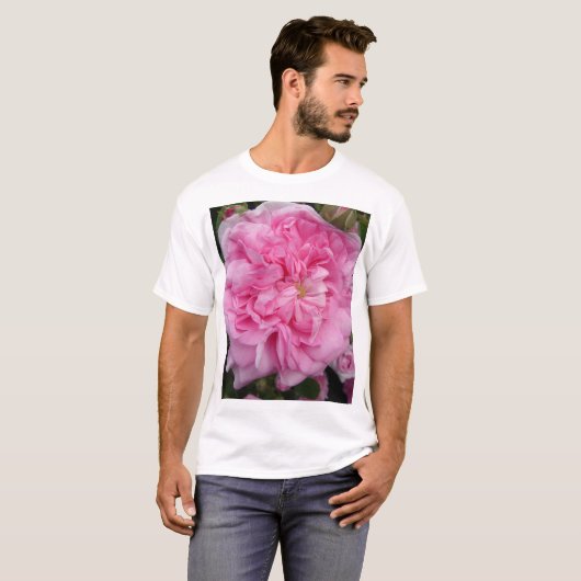 Roze Roos bloemen T-shirt (Voorkant volledig)