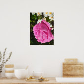 Roze Roos Bloemen Tuin L'Ouche Kool Poster (Keuken)
