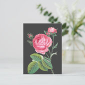 Roze roos bloemend modern briefkaart (Staand voorkant)