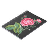 Roze roos bloemend modern notitieboek (Linkerzijde)