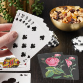 Roze roos bloemend modern pokerkaarten (Insitu)