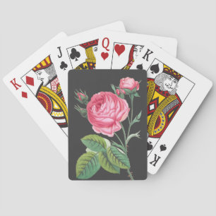 Roze roos bloemend modern pokerkaarten