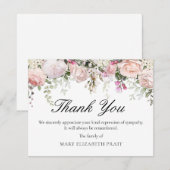 Roze Roos Bloemendodenherdenking Bedankkaart (Voorkant / Achterkant)