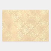 Roze roos bloemendot gouden blauwgroen chique ele inpakpapier vel (Voorkant 3)