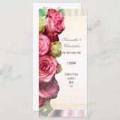 Roze roos bloemenkerk huwelijksprogramma programmakaart (Voorkant / Achterkant)