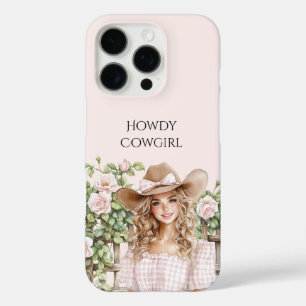 Roze Roos Bloemenschutting Cowgirl iPhone 16 Pro Hoesje