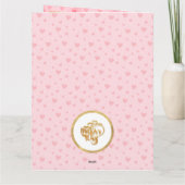 Roze Roos Bloemhart Moederdag 3D-stijl Kaart (Achterkant)