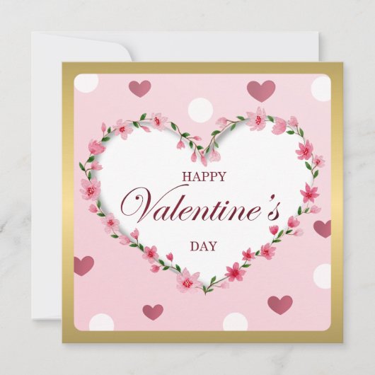 Roze Roos Bloemhartenvorm Valentijnsdag Cadeaus (Voorkant)