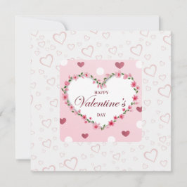 Roze Roos Bloemhartjes Valentijnsdag Cadeaus Kaart