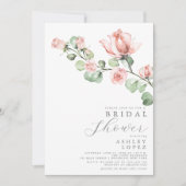 Roze roos bloemig Elegant minimaal Vrijgezellenfee Kaart (Voorkant)