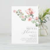 Roze roos bloemig Elegant minimaal Vrijgezellenfee Kaart (Staand voorkant)