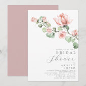 Roze roos bloemig Elegant minimaal Vrijgezellenfee Kaart (Voorkant / Achterkant)