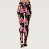Roze roos bloemig leggings (Achterkant)