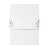 Roze Roos Bloemig Monogram Uitnodigingen Wikkel (Achterkant Voorbeeld)