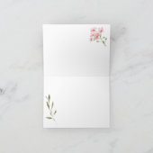 Roze Roos Bloemige Bedankkaart (Binnen)