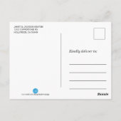 Roze Roos Bloemige Bloemen - Dank Je Briefkaart (Achterkant)