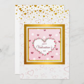 Roze Roos Bloemige Harten Valentijnsdag Cadeaus Feestdagenkaart (Voorkant / Achterkant)