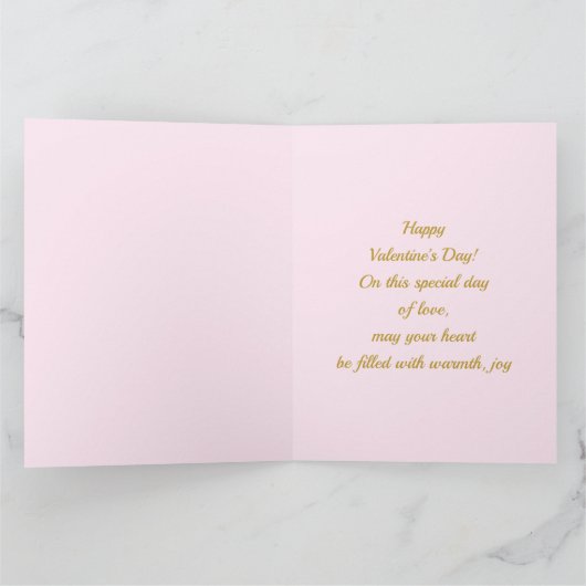 Roze Roos Bloemige Harten Valentijnsdag Cadeaus Kaart (Binnen)