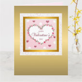 Roze Roos Bloemige Harten Valentijnsdag Cadeaus Kaart (Gele Bloem)