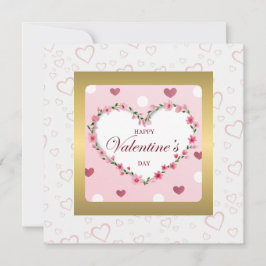 Roze Roos Bloemige Harten Valentijnsdag Cadeaus Kaart