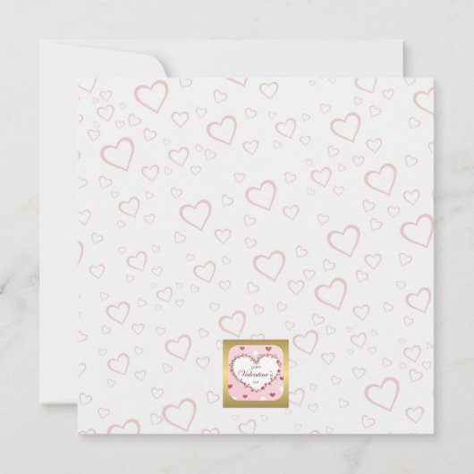 Roze Roos Bloemige Hartjes Valentijnsdag Cadeaus Kaart (Achterkant)