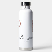 Roze Roos Bloemige Letter P Monogram Waterfles (Rechts)