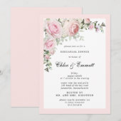 Roze Roos Bloemige Oefen Diner Kaart (Voorkant / Achterkant)