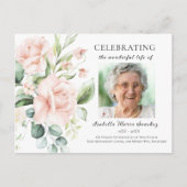Roze Roos Bloemige Viering Van Het Leven Foto Briefkaart (Voorkant)