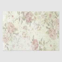 Roze Roos Bloemige Vintage Antieke Decoupage Tissuepapier