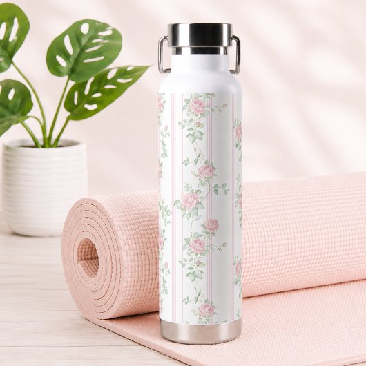 Roze Roos Bloemige Waterfles