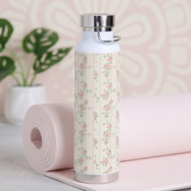 Roze Roos Bloemige Waterfles