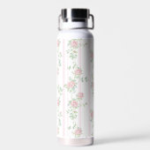 Roze Roos Bloemige Waterfles (Achterkant)