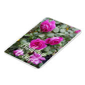  roze  Roos Bloemkaart Magneet (Linkerzijde)