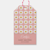 Roze Roos Bloemmotief Baby Shower Cadeaulabel (Voorkant)