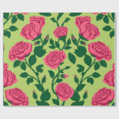 Roze Roos Bloemmotief Cadeaupapier (Vlak)