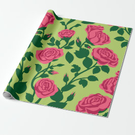 Roze Roos Bloemmotief Cadeaupapier
