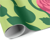 Roze Roos Bloemmotief Cadeaupapier (Rol Hoek)