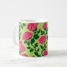 Roze Roos Bloemmotief Koffiemok