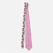 Roze Roos Bloempatroon Stropdas (Achterkant)