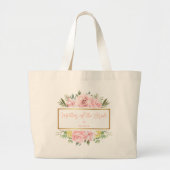 Roze Roos Bloemstuk Aangepaste Moeder van de Bruid Grote Tote Bag (Voorkant)