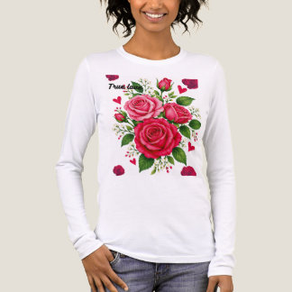 Roze Roos Bloemstuk Romantisch Bloemendesign Tri-Blend Shirt